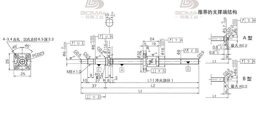 KURODA GP081FDS-AAFR-0170B-C3F 日本黑田精工丝杆样本