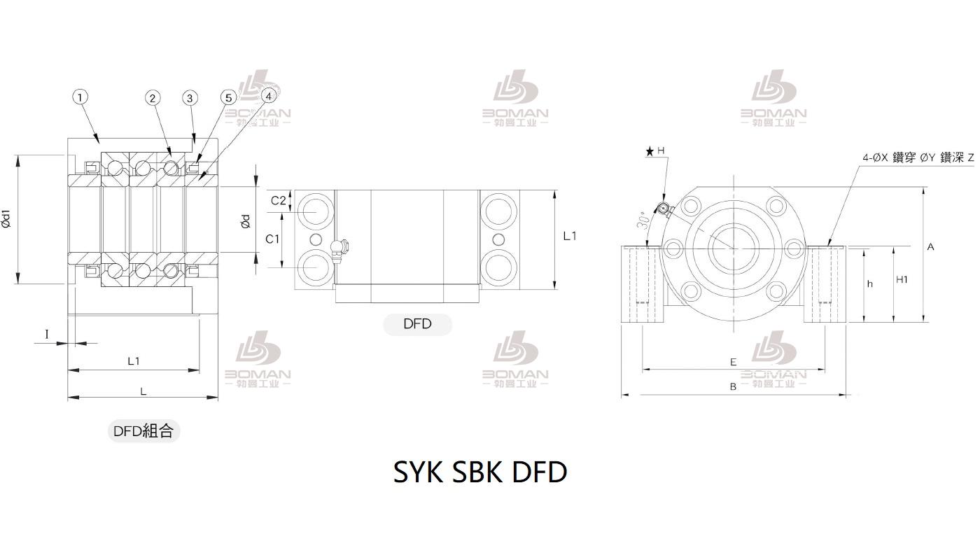 SYK FF25 syk丝杆支撑座3d