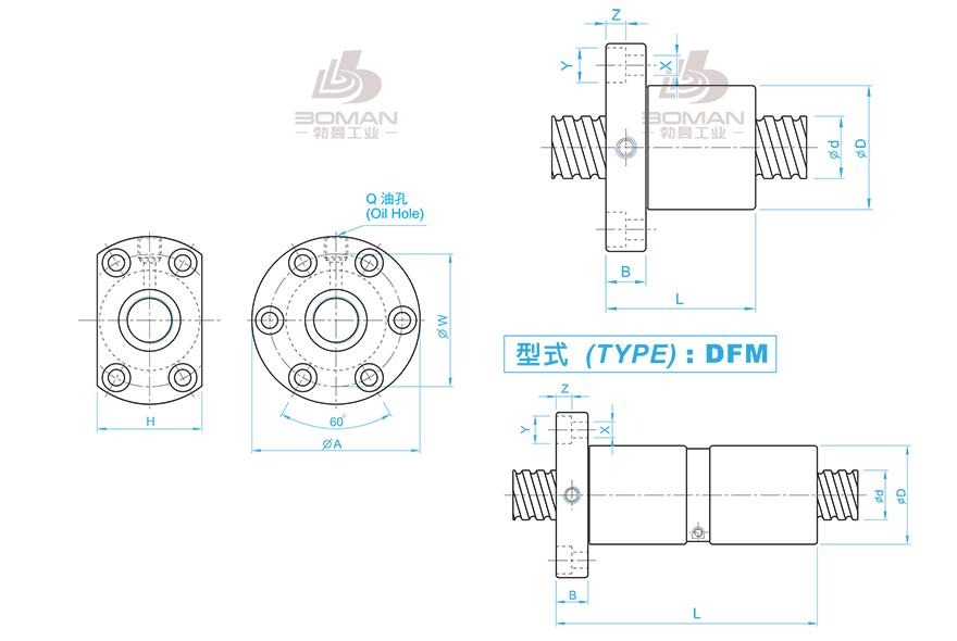 TBI SFM0325T-4 TBI丝杠螺母型号解释